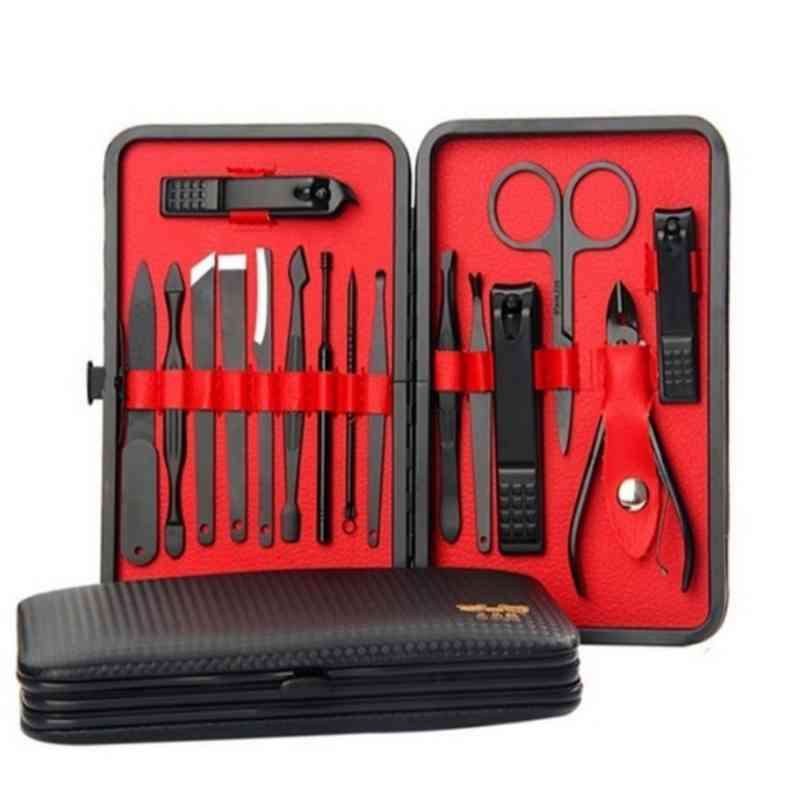 15 Piece Men's Grooming Kit - Black & Red