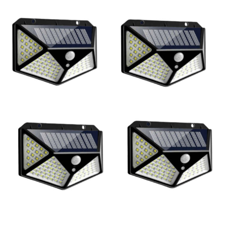 4PCS 100 LED Outdoor Solar Wall Light