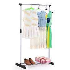 Single Pole Telescopic Clothes Rack