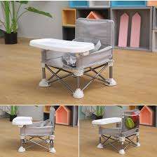 Foldable Feeding Baby Chair With Detachable Tray - MU-5 - Grey