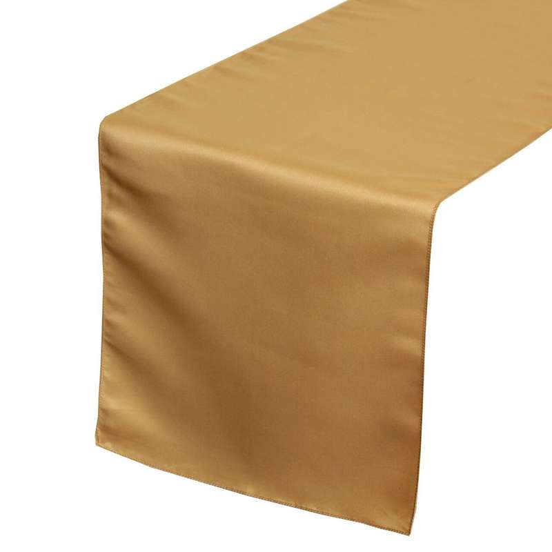Satin Table Runner 250cmx45cm Pack of 2-Gold