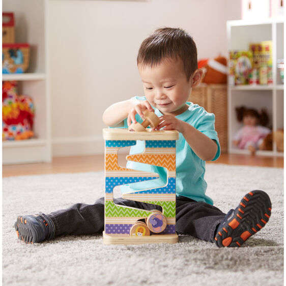 First Play Wooden Safari Zig-Zag Tower With 4 Rolling Pieces