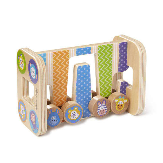 First Play Wooden Safari Zig-Zag Tower With 4 Rolling Pieces
