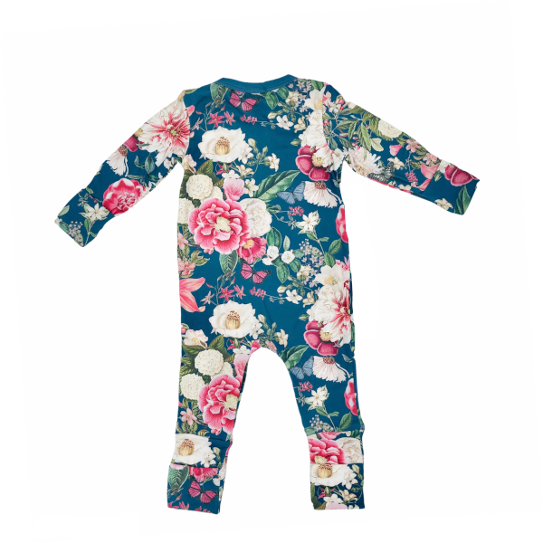 Soft & stretchy WINTER GARDEN NAVY zipper jumpsuit