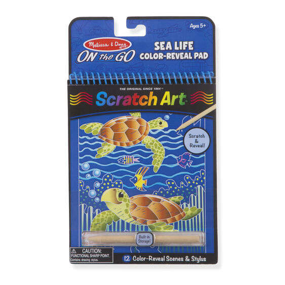 On the Go Scratch Art Color Reveal Pad - Sea Life