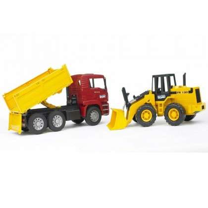 Bruder MAN TGA Construction Truck w/Road Loader FR130