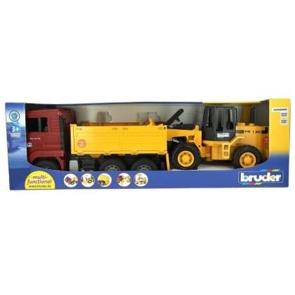 Bruder MAN TGA Construction Truck w/Road Loader FR130