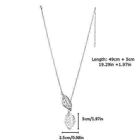 Ladies 2-Leaf Silver Necklace