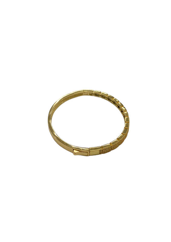 Ladies Golden Clip-On Bracelet with Diamante Studs - Bezel Design