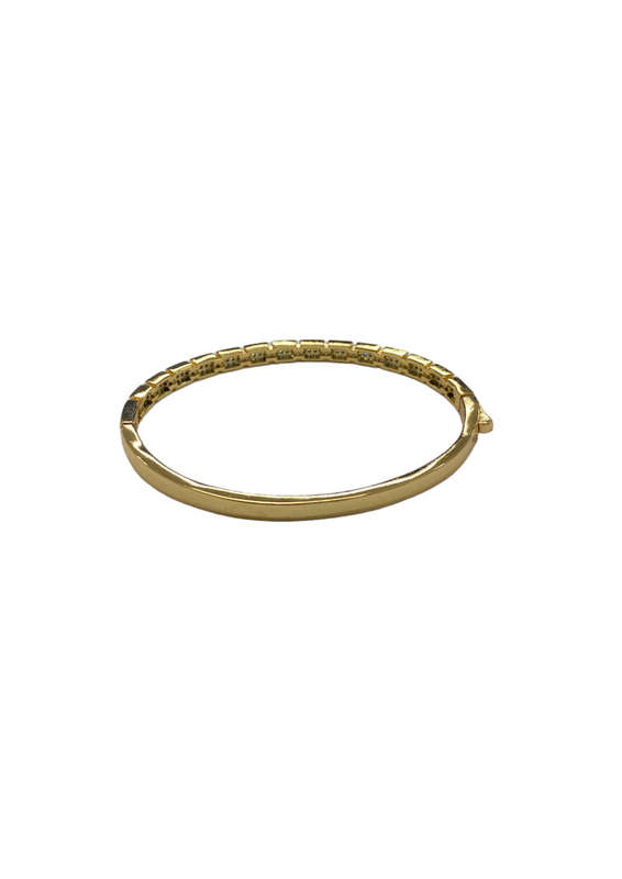 Ladies Golden Clip-On Bracelet with Diamante Studs - Bezel Design