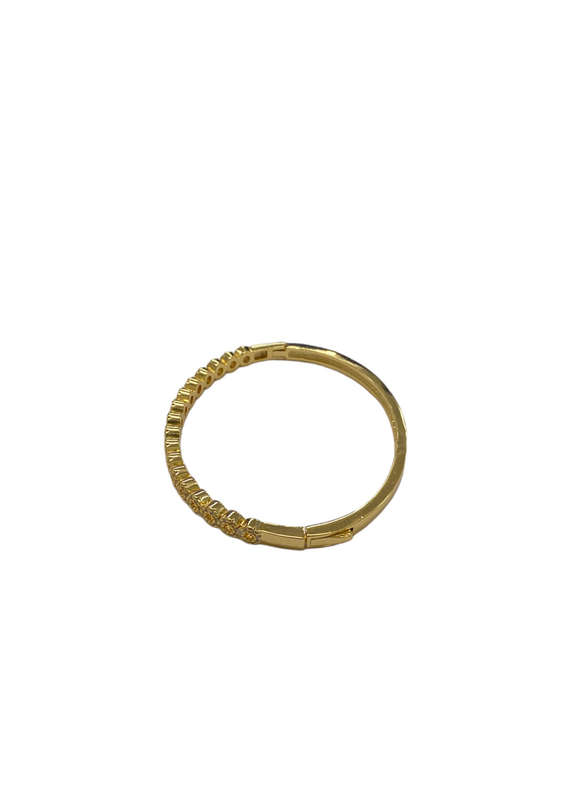 Ladies Golden Clip-On Bracelet with Diamante Studs - Donut Design