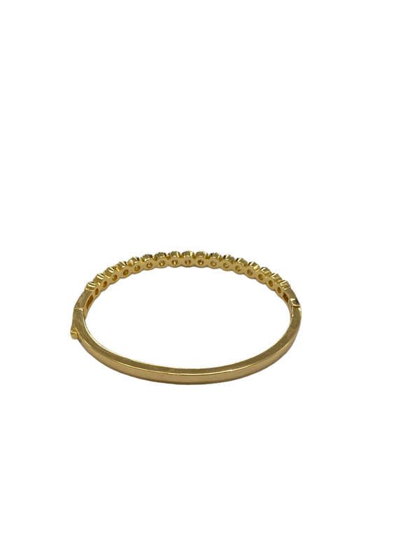 Ladies Golden Clip-On Bracelet with Diamante Studs - Donut Design