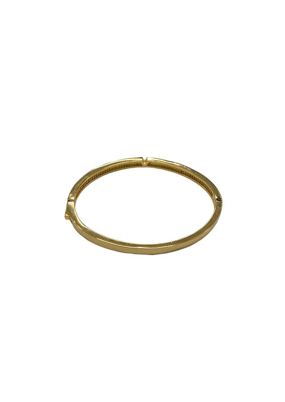 Ladies Golden Clip-On Bracelet with Diamante Studs - V Design