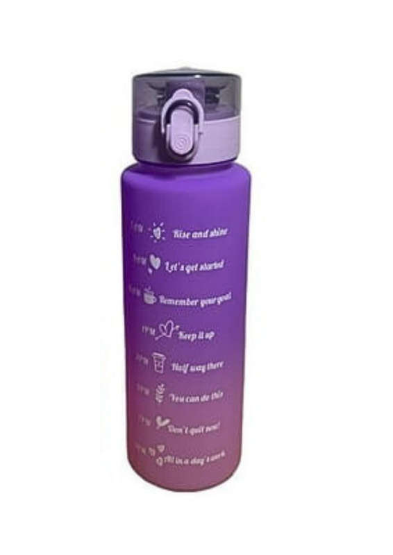 900ml Purple-Pink Motivational Water Bottle