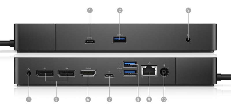 Dell WD19s Docking Station USB-C Type-C Dock K20A - Includes 130W Dell Power Adapter