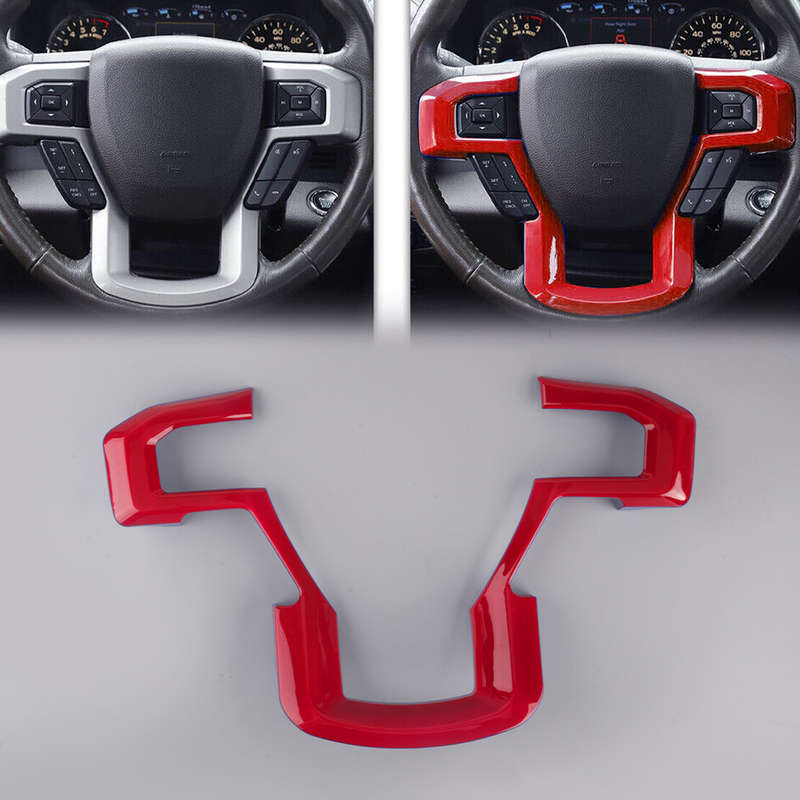 Red Steering Wheel Button Cover Fit For Ford F150 F250 F350 2017-19/2020