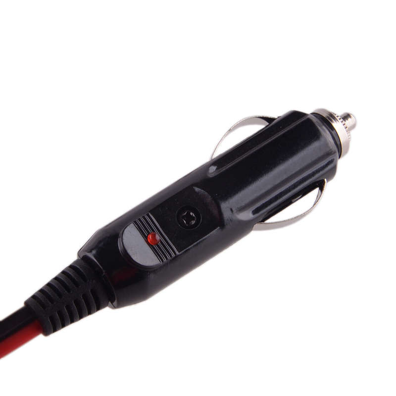 2pcs 12V Car Fused Cigarette Lighter Male Plug 16AWG With LED Indicator New