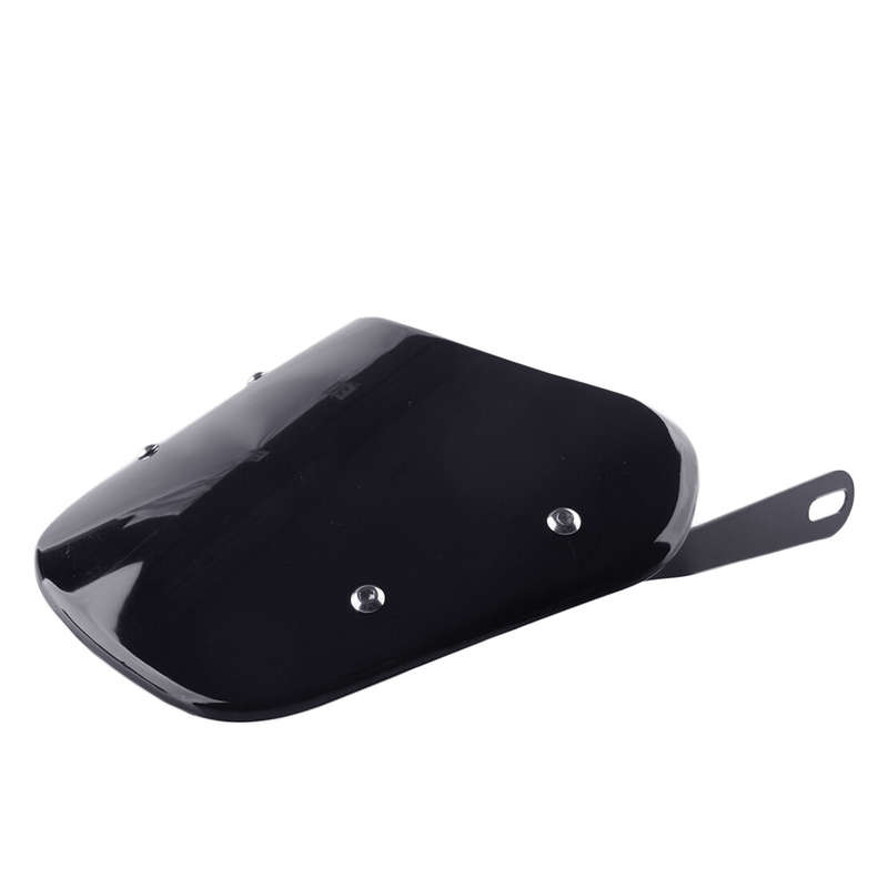 Universal Motorcycle 5-7'' Round Headlight Windshield Windscreen Black Acc