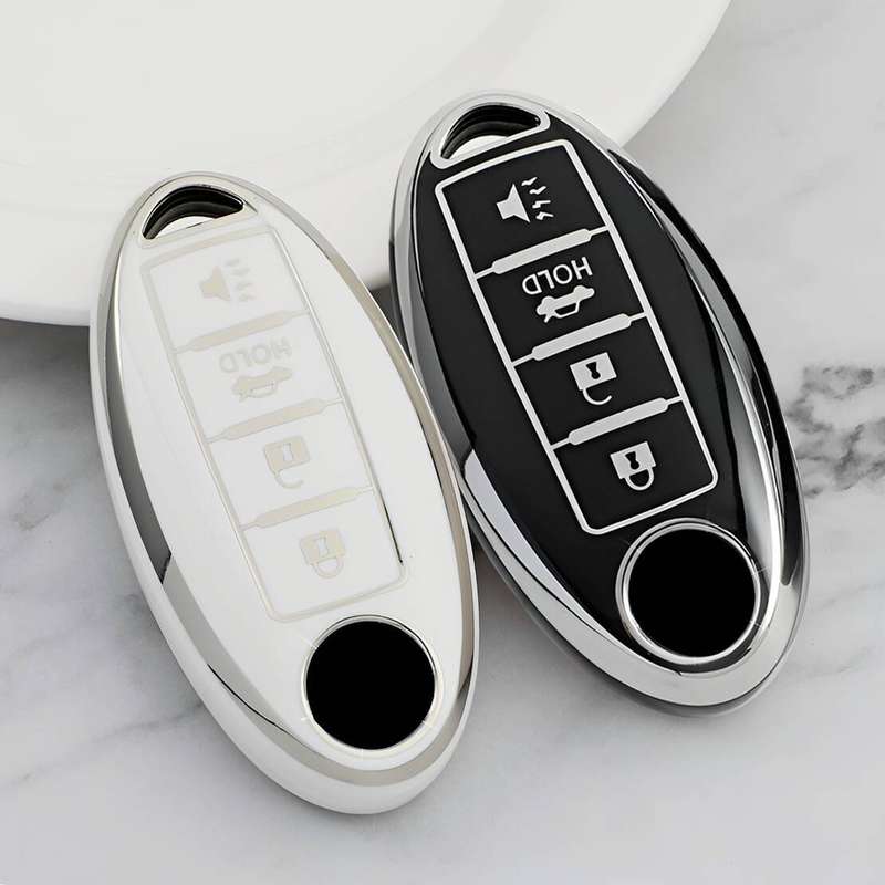 TPU 4-Button Remote Key Fob Case Cover Shell Fit For Nissan Rogue Murano 370Z