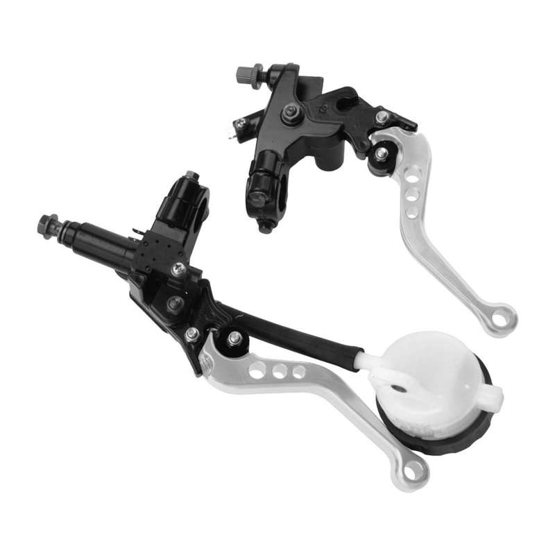 Silver & Black Motorcycle 7/8" 22mm Brake Clutch Master Cylinder Lever Acc