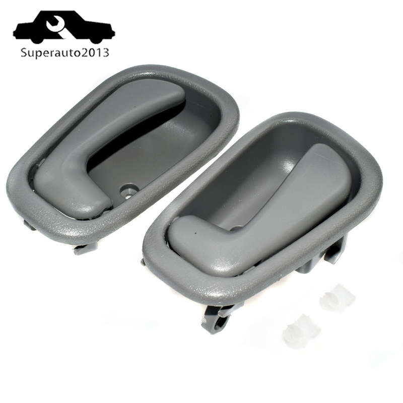 2PCS Inside Door Handles Front / Rear Left & Right Gray For Toyota Corolla 98-02