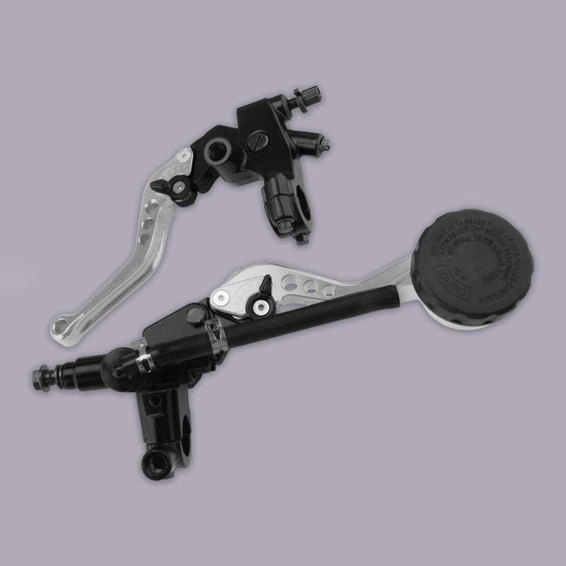 Silver & Black Motorcycle 7/8" 22mm Brake Clutch Master Cylinder Lever Acc