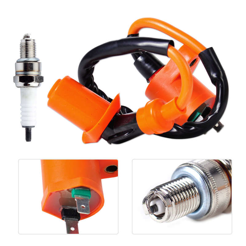 Racing Ignition Coil +Spark Plug A7TC Fit for GY6 50cc -150cc Scooter ATV Moped