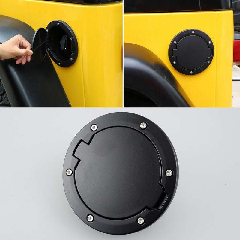 Door Fuel Filler Tank Cover Gas Cap Lid Fit For Jeep Wrangler TJ 1997-2006