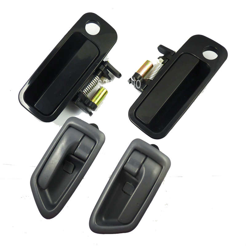Set 4Pcs Front Black Outside Gray Inside Door Handles for Toyota Camry 1997-2001