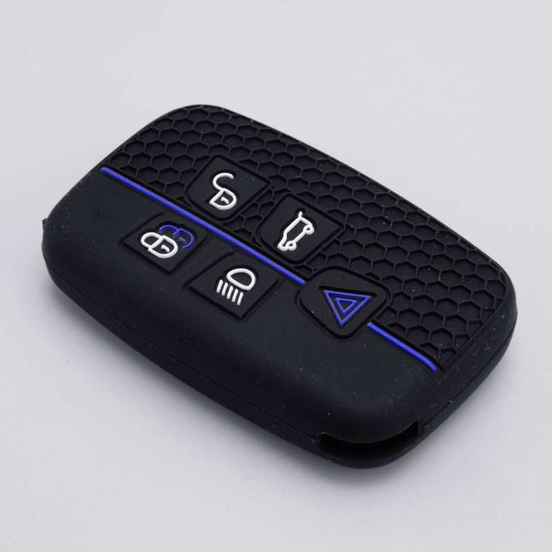 Car Blue Line 5 Button Key Case Fob Cover Fit for Land Rover Range Rover Jaguar