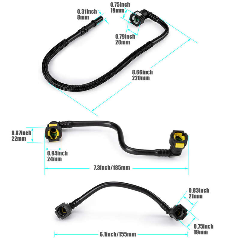 3PCS 1634702864 New Fuel Line Hose Kit For MERCEDES-BENZ ML350 ML430 ML55 AMG