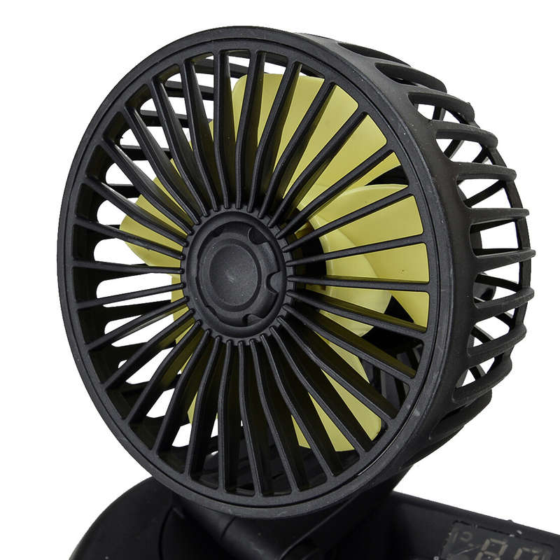 Vehicle Auto Dash Cooling Fan Dual Head Rotable & Cigarette Lighter Socket