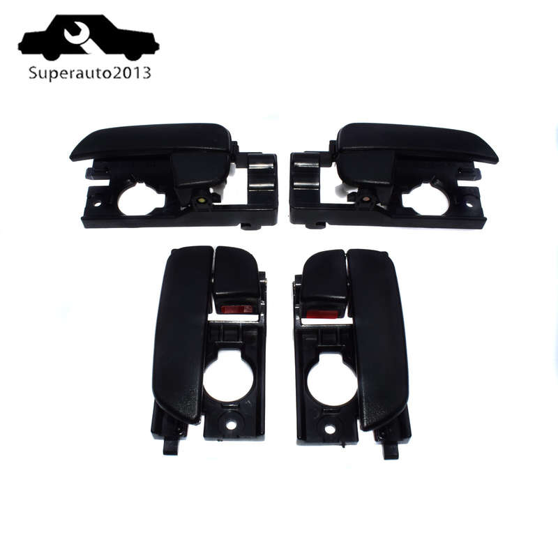 4X Front Rear Left Right Inside Door Handle Black For 2007-11 Hyundai Accent New
