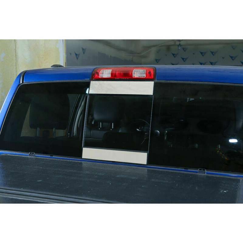 2x Stainless Steel Rear Window Strip Trim Cover Fit for Dodge Ram 1500 2018-2022