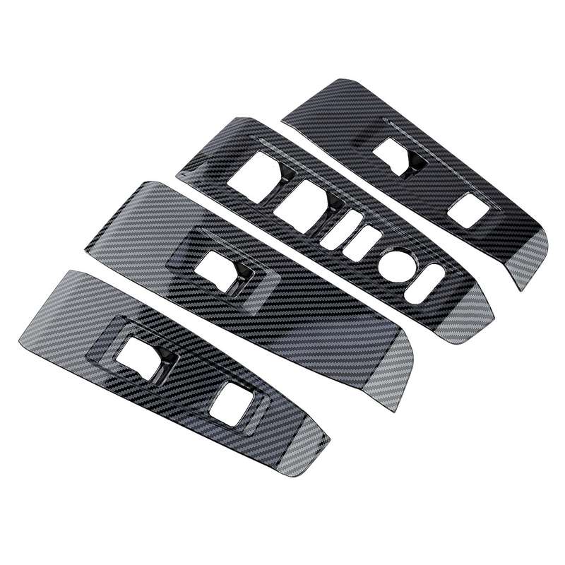 Carbon Fiber Style Window Lift Switch Panel Cover Trim Fit for Honda Accord