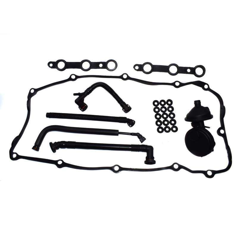 PCV Crankcase Vent Valve Breather Hose & Valve Cover Gasket Kit For BMW E46 325i