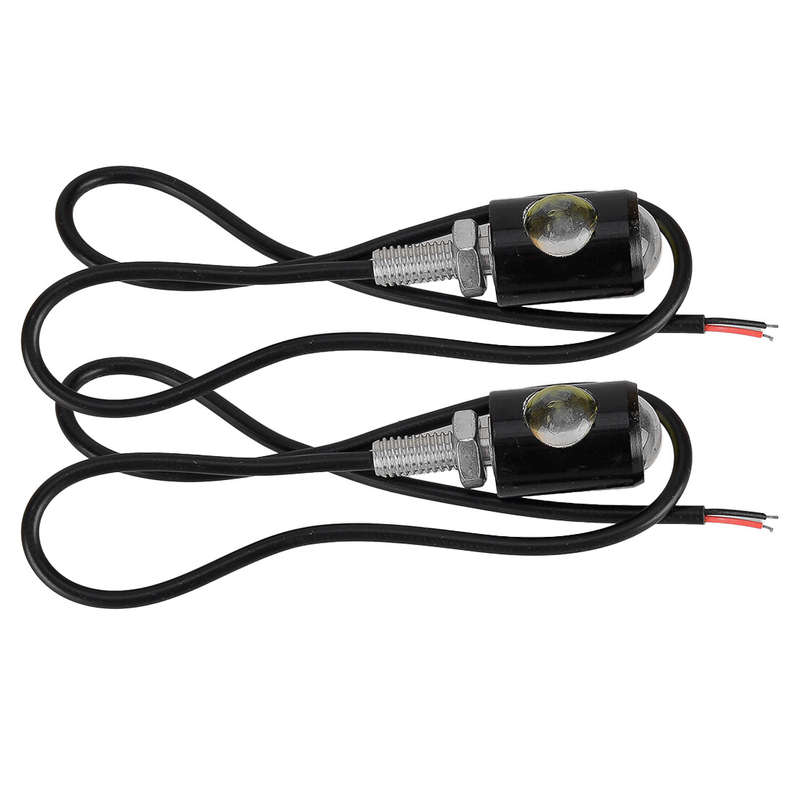 1Pair Mini White LED Motorcycle Turn Signal Light Indicator Blinker Lamp ok