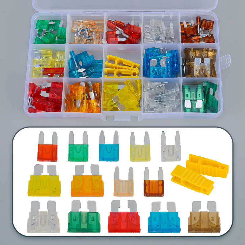 140Pcs Blade Fuse 5-30 AMP Assortment Kit Mini Medium Standard Car Truck Marine