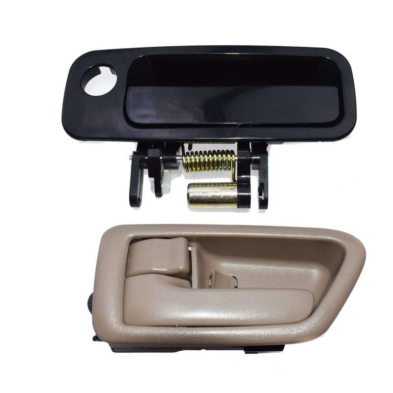 2Pcs Front Left Black Outside & Tan Inside Door Handle For Toyota Camry 97-01