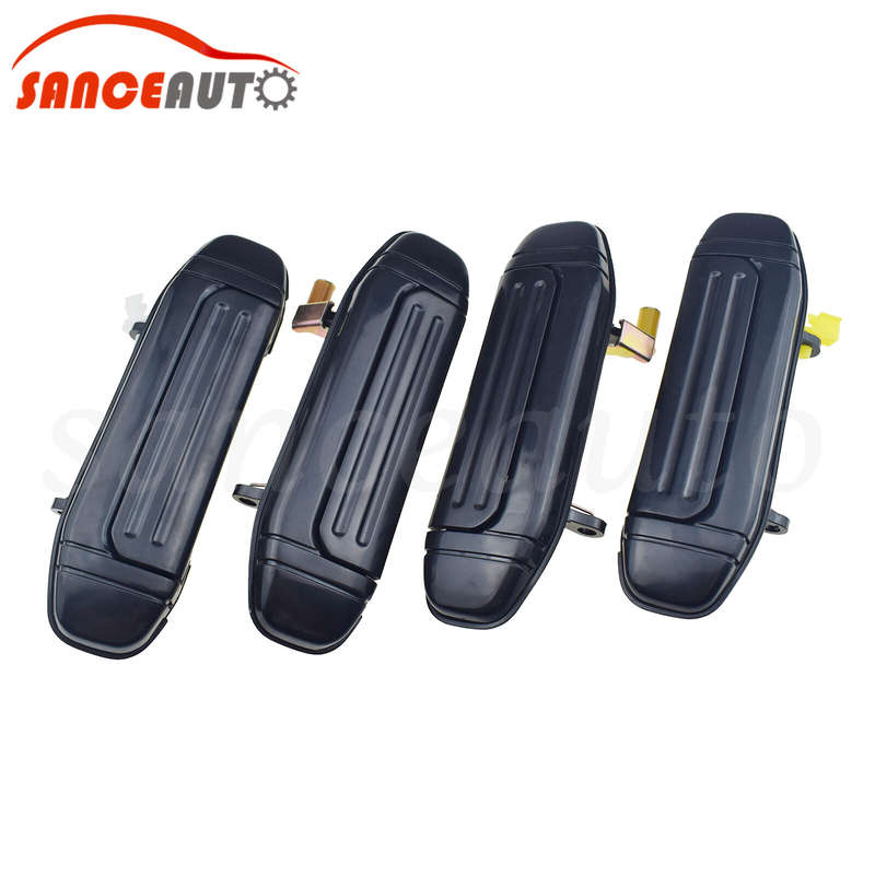 Front Rear Outside Door Handle Black For Mitsubishi Montero 92-00 Pajero 92-98