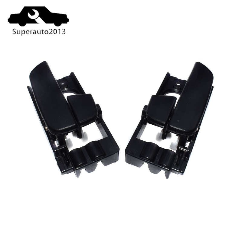 Pair Front Left Right Interior Door Handle Black For 2007-11 Hyundai Accent New