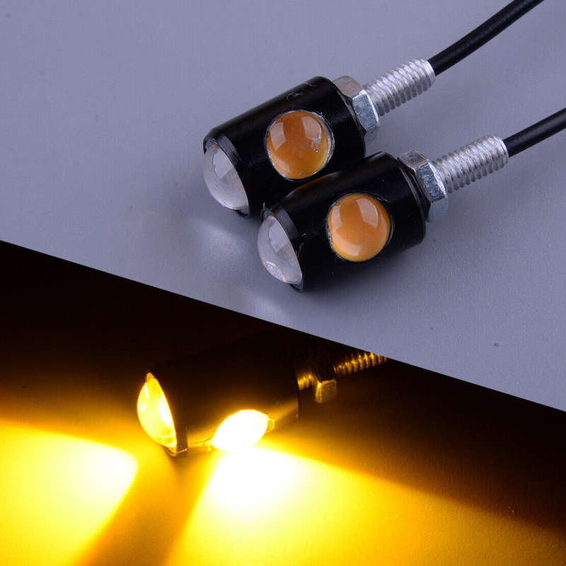 1Pair Mini Bolt LED Motorcycle Turn Signal Blinker License Plate Lights