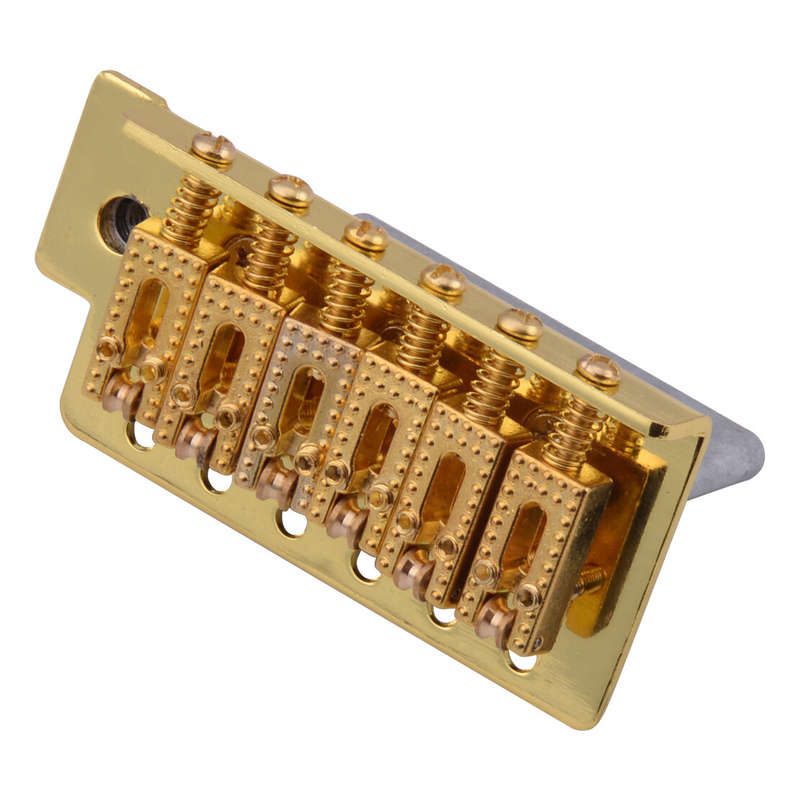 6 String Roller Saddle Tremolo Bridge w/ Bar Fit For Strat Electric Guitar Gold