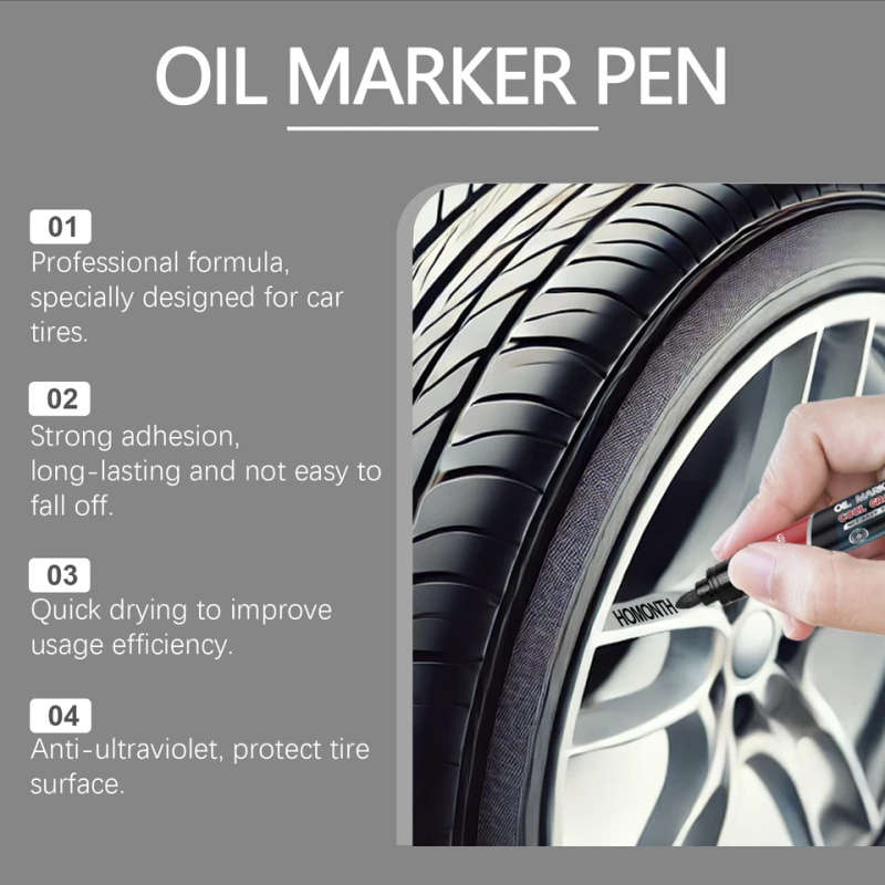 Tire Permanent Paint Marker Pen Car Tyre Rubber Universal Waterproof Oil Based