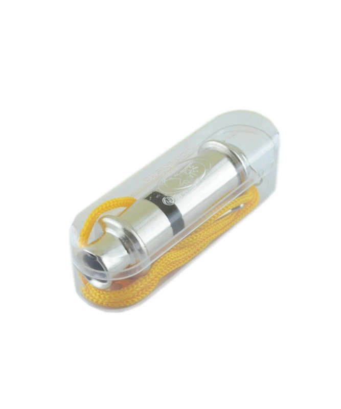 Pack 10 Metal Silver Metal Loud whistle with lanyard
