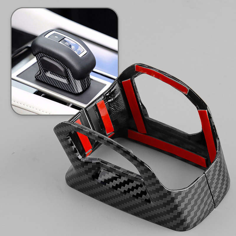 2pcs Carbon Fiber Look Shift Knob Base Cover Trim Fit for Mitsubishi Outlander