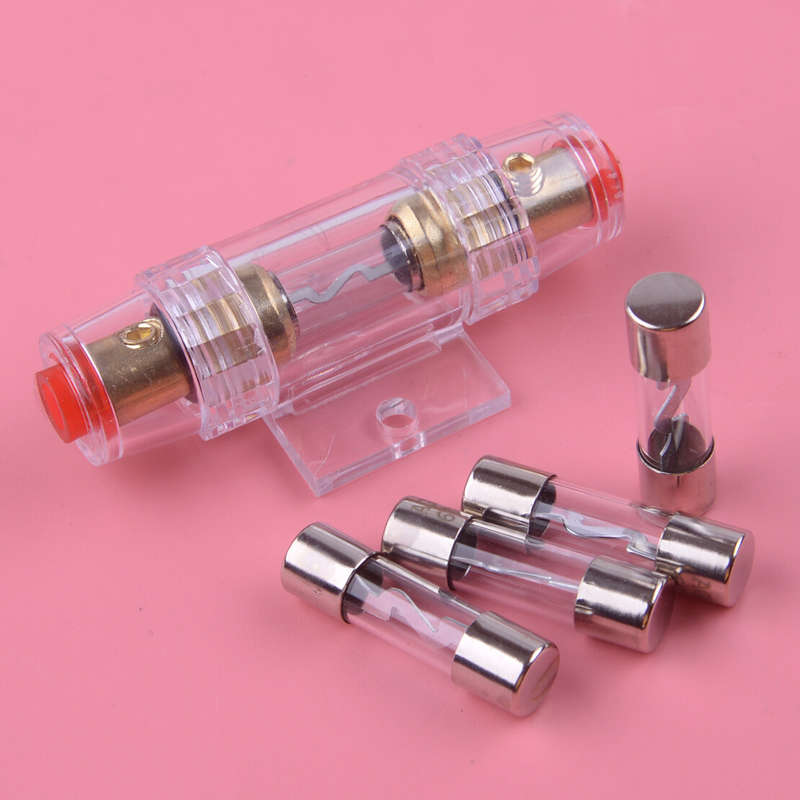 Car Auto Stereo Audio AGU Fuse Box Holder 8 Gauge Wire and 4pcs 60A Amp Fuse 12V