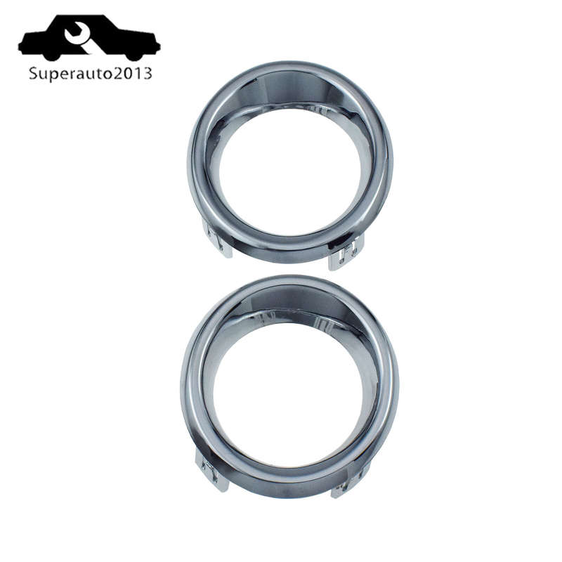 Pair Left & Right Fog Light Trim Chrome For 2014-16 Mazda 3 BJE150C12 BJE150C22