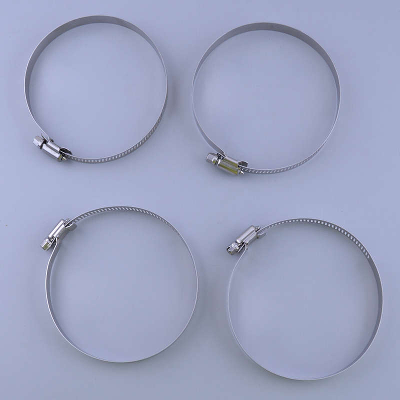 4x 4inch Adjustable Hose Clamps Fuel Hose Clamps Worm Gear Stainless Steel Clamp