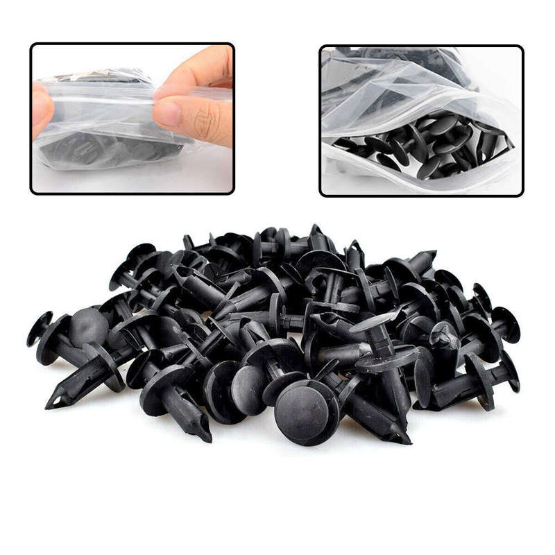 100pc Car Body Rivet Push Pin Plastic Fastener Retainer Bumper Fender Trim Clips